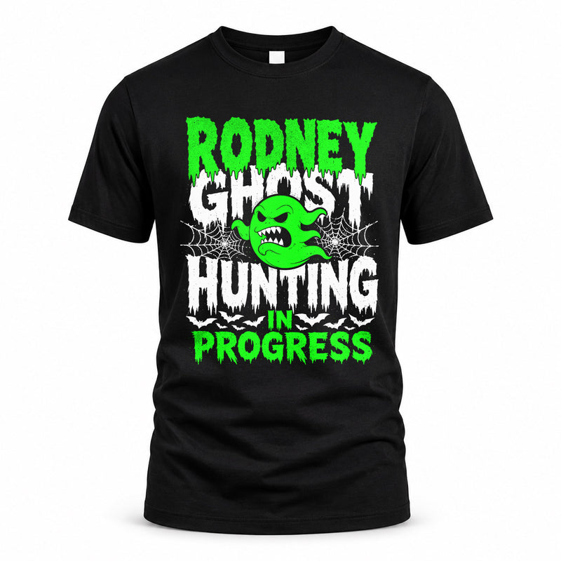 RODNEY HW22-K06-109 - NAME Ghost Hunting In Progress Personalized Halloween Shirt