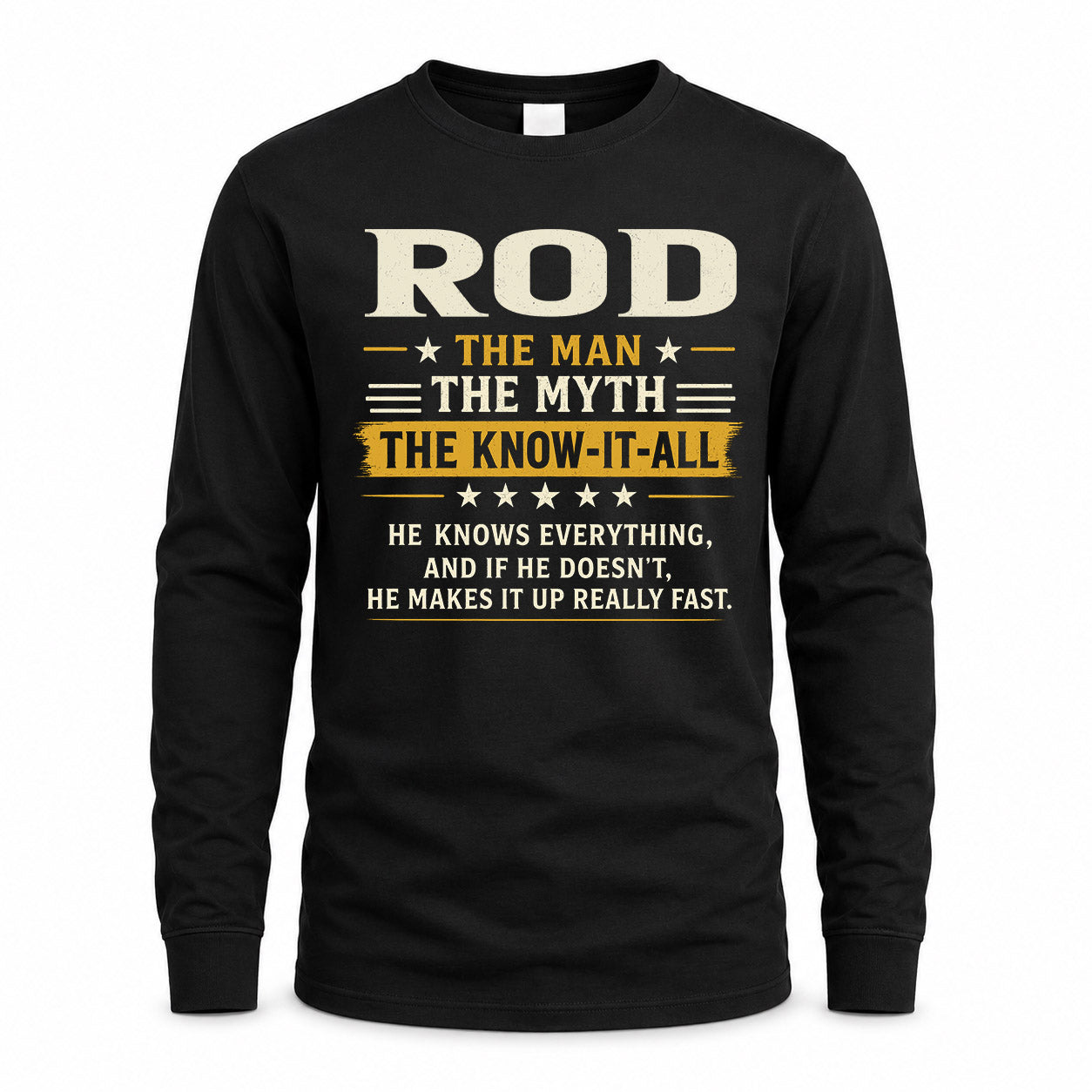 ROD TM90-K04-125 - NAME Legendary Know-It-All Personalized Funny Shirt