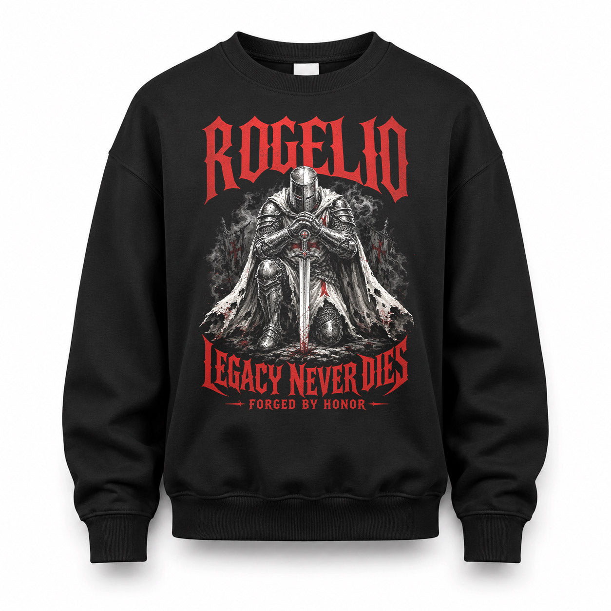 ROGELIO HS90-K04-109 - NAME Legacy Never Dies Forged By Honor Personalized Knight