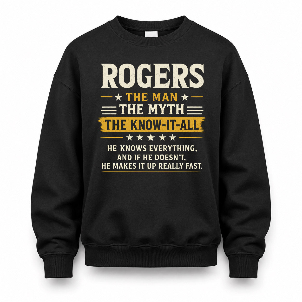 ROGERS TM90-K04-125 - NAME Legendary Know-It-All Personalized Funny Shirt