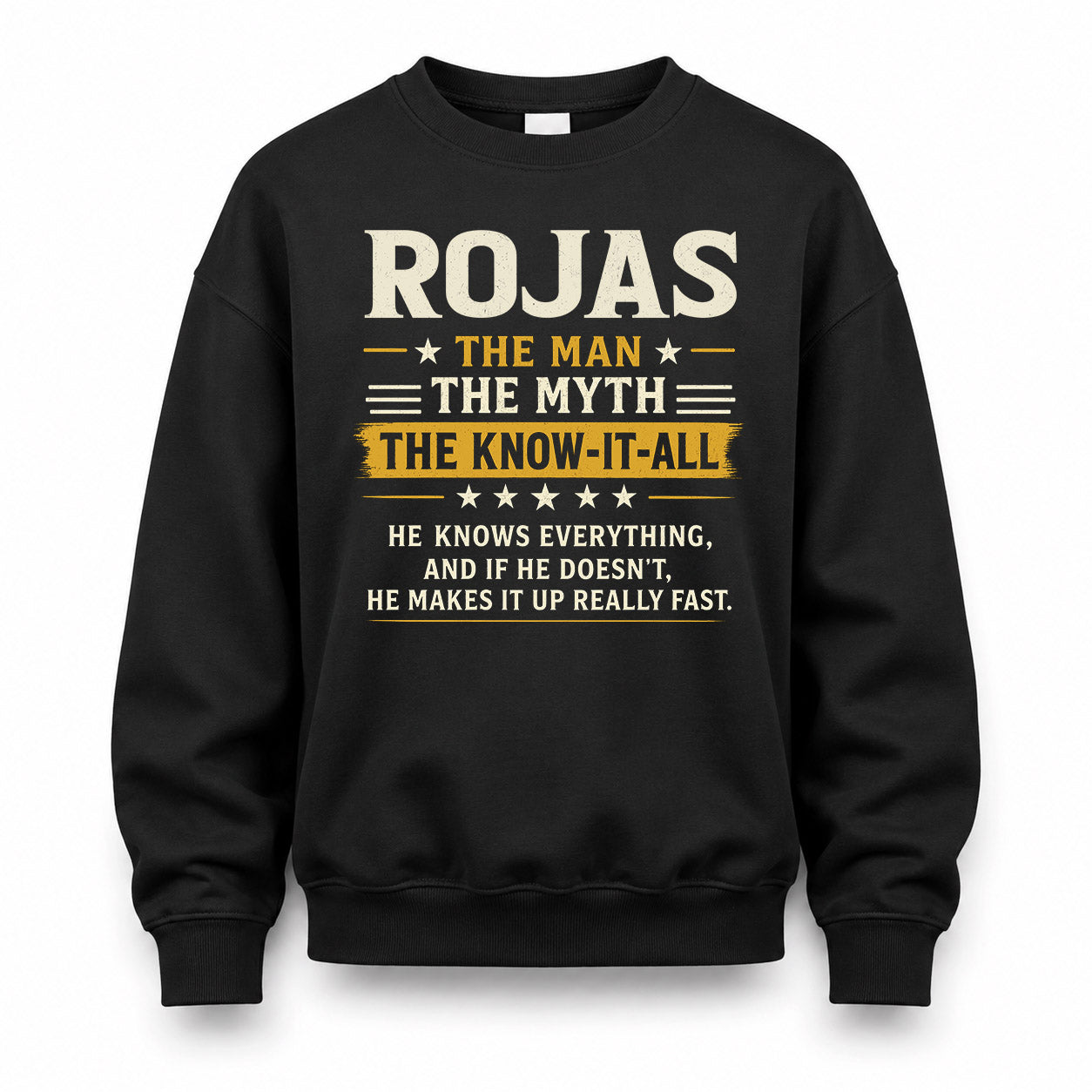 ROJAS TM90-K04-125 - NAME Legendary Know-It-All Personalized Funny Shirt