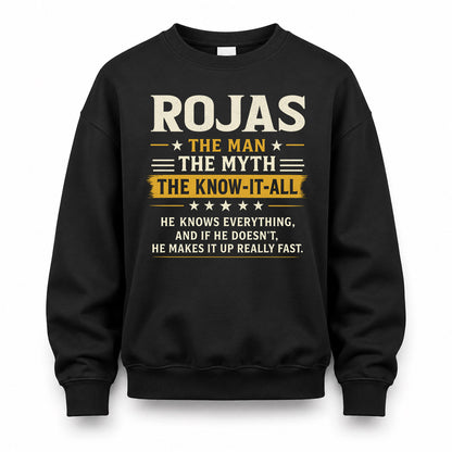 ROJAS TM90-K04-125 - NAME Legendary Know-It-All Personalized Funny Shirt