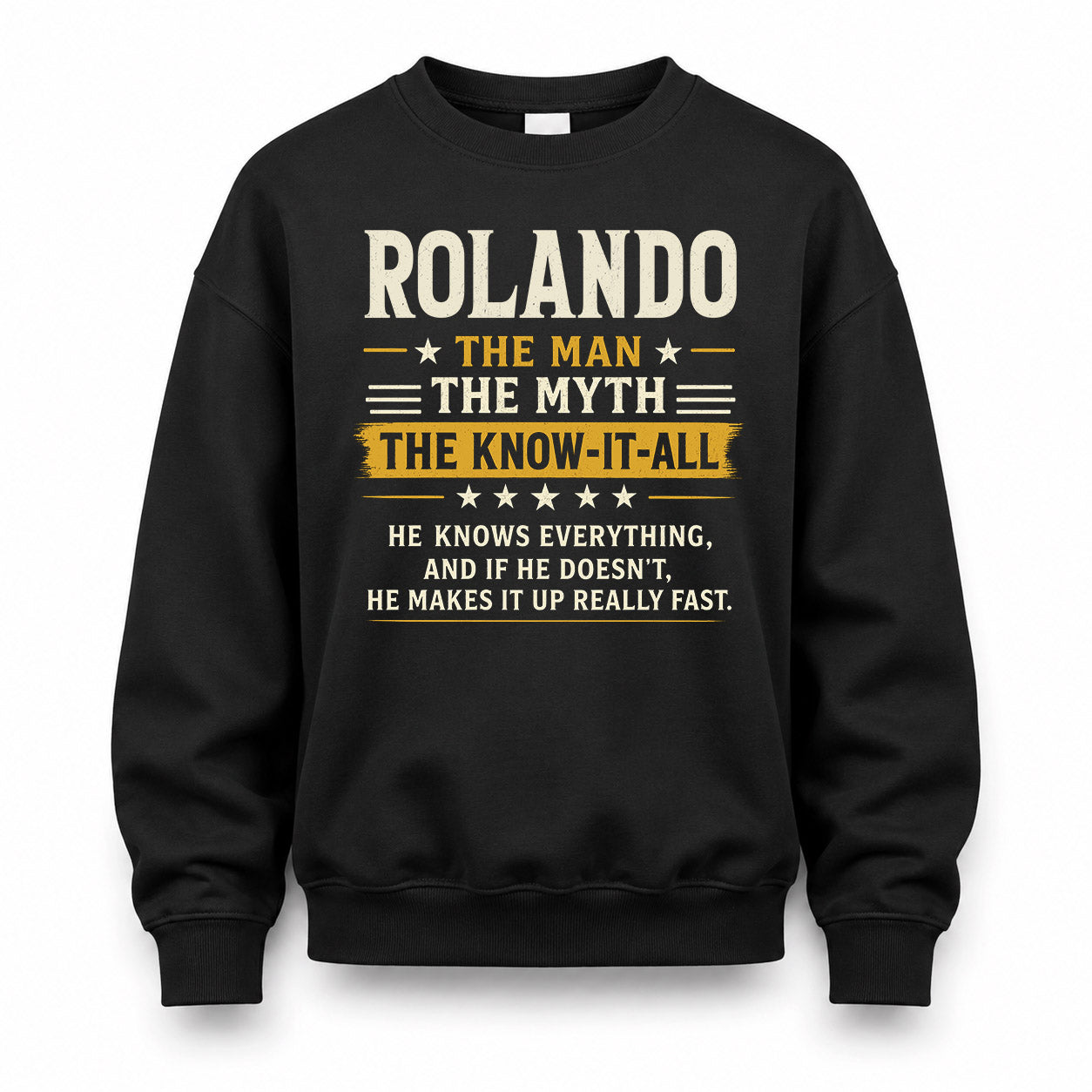 ROLANDO TM90-K04-125 - NAME Legendary Know-It-All Personalized Funny Shirt