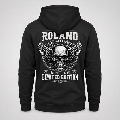 ROLAND P01-K24-229 – Personalized Skull Graphic Apparel “I Am NAME I May Not Be Perfect But I Am Limited Edition”