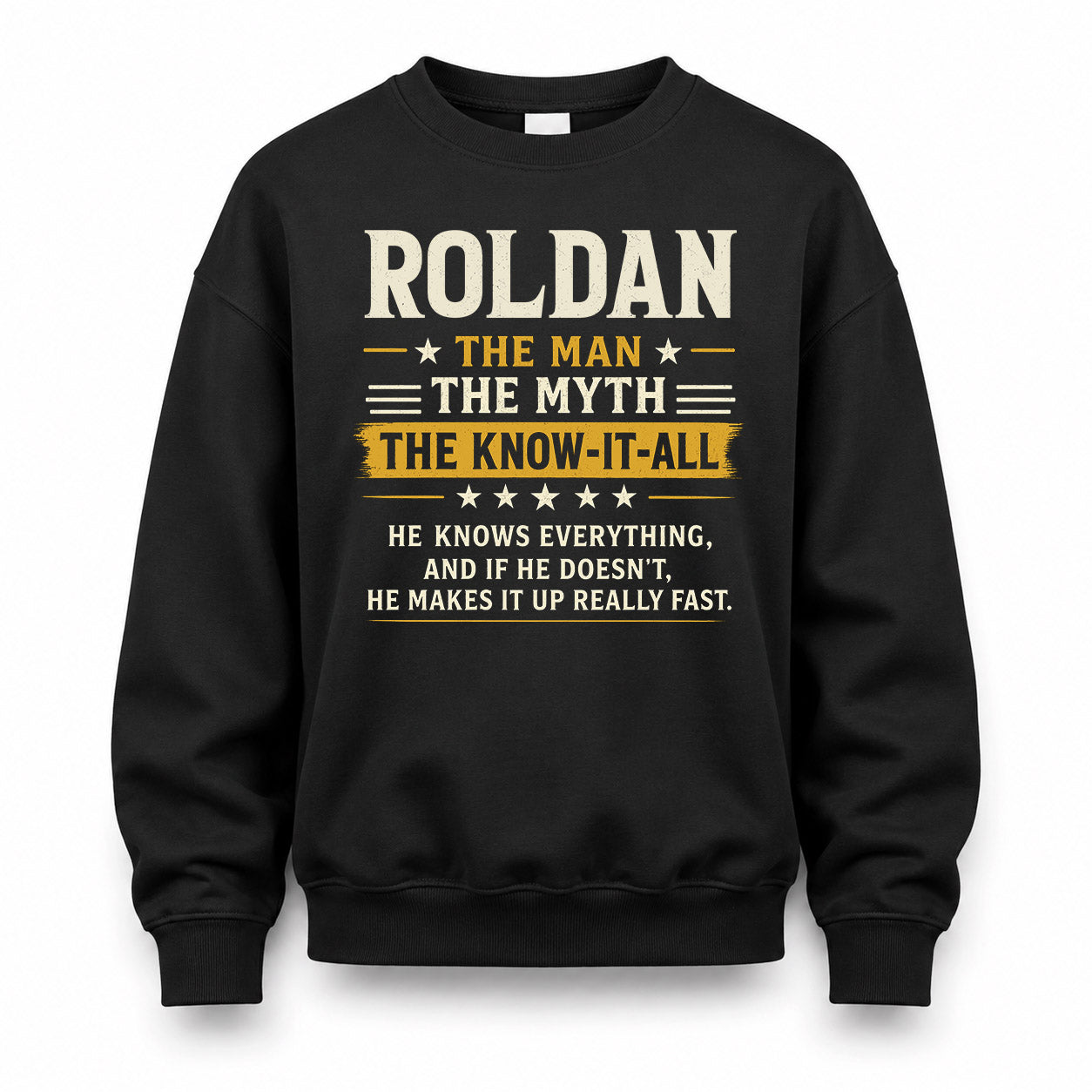 ROLDAN TM90-K04-125 - NAME Legendary Know-It-All Personalized Funny Shirt