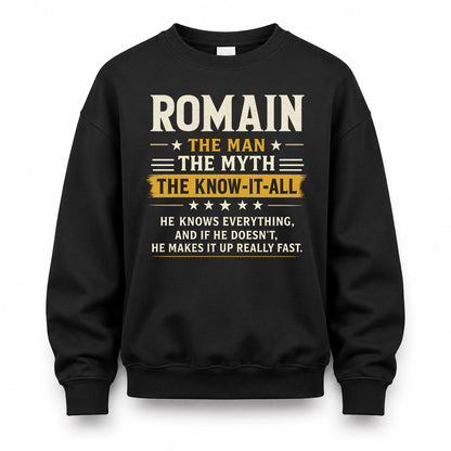 ROMAIN TM90-K04-125 - NAME Legendary Know-It-All Personalized Funny Shirt