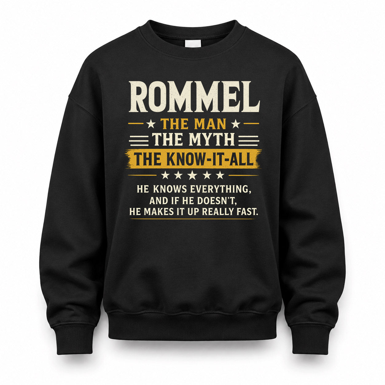 ROMMEL TM90-K04-125 - NAME Legendary Know-It-All Personalized Funny Shirt