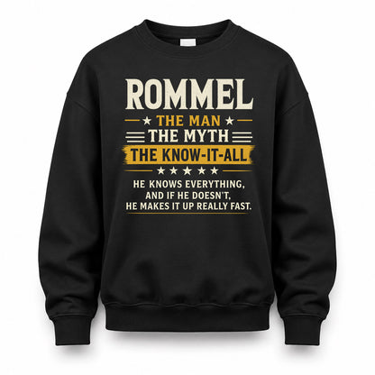 ROMMEL TM90-K04-125 - NAME Legendary Know-It-All Personalized Funny Shirt