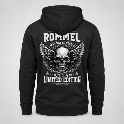 ROMMEL P01-K24-229 – Personalized Skull Graphic Apparel “I Am NAME I May Not Be Perfect But I Am Limited Edition”