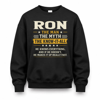 RON TM90-K04-125 - NAME Legendary Know-It-All Personalized Funny Shirt