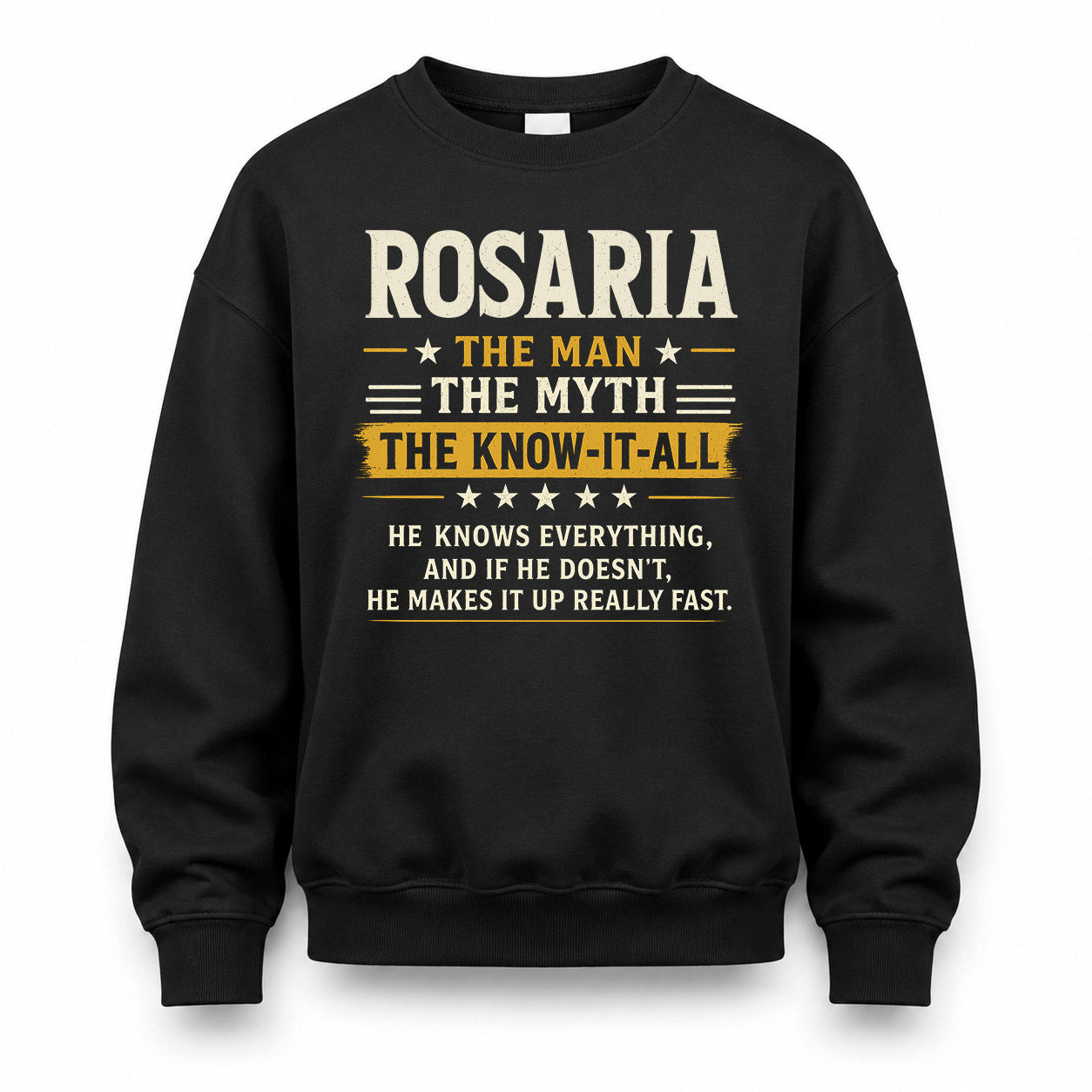 ROSARIA TM90-K04-125 - NAME Legendary Know-It-All Personalized Funny Shirt
