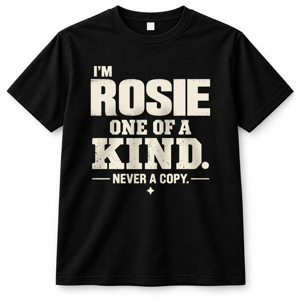 ROSIE P6-K4-228 Personalized Funny Quote Apparel “I’m NAME – One of a Kind, Never a Copy”