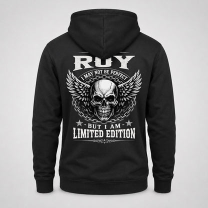 ROY P01-K24-229 – Personalized Skull Graphic Apparel “I Am NAME I May Not Be Perfect But I Am Limited Edition”