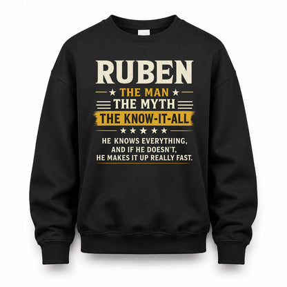 RUBEN TM90-K04-125 - NAME Legendary Know-It-All Personalized Funny Shirt