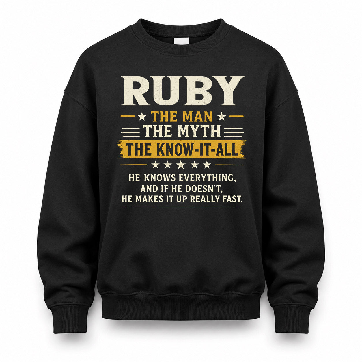 RUBY TM90-K04-125 - NAME Legendary Know-It-All Personalized Funny Shirt