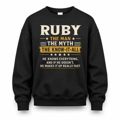 RUBY TM90-K04-125 - NAME Legendary Know-It-All Personalized Funny Shirt