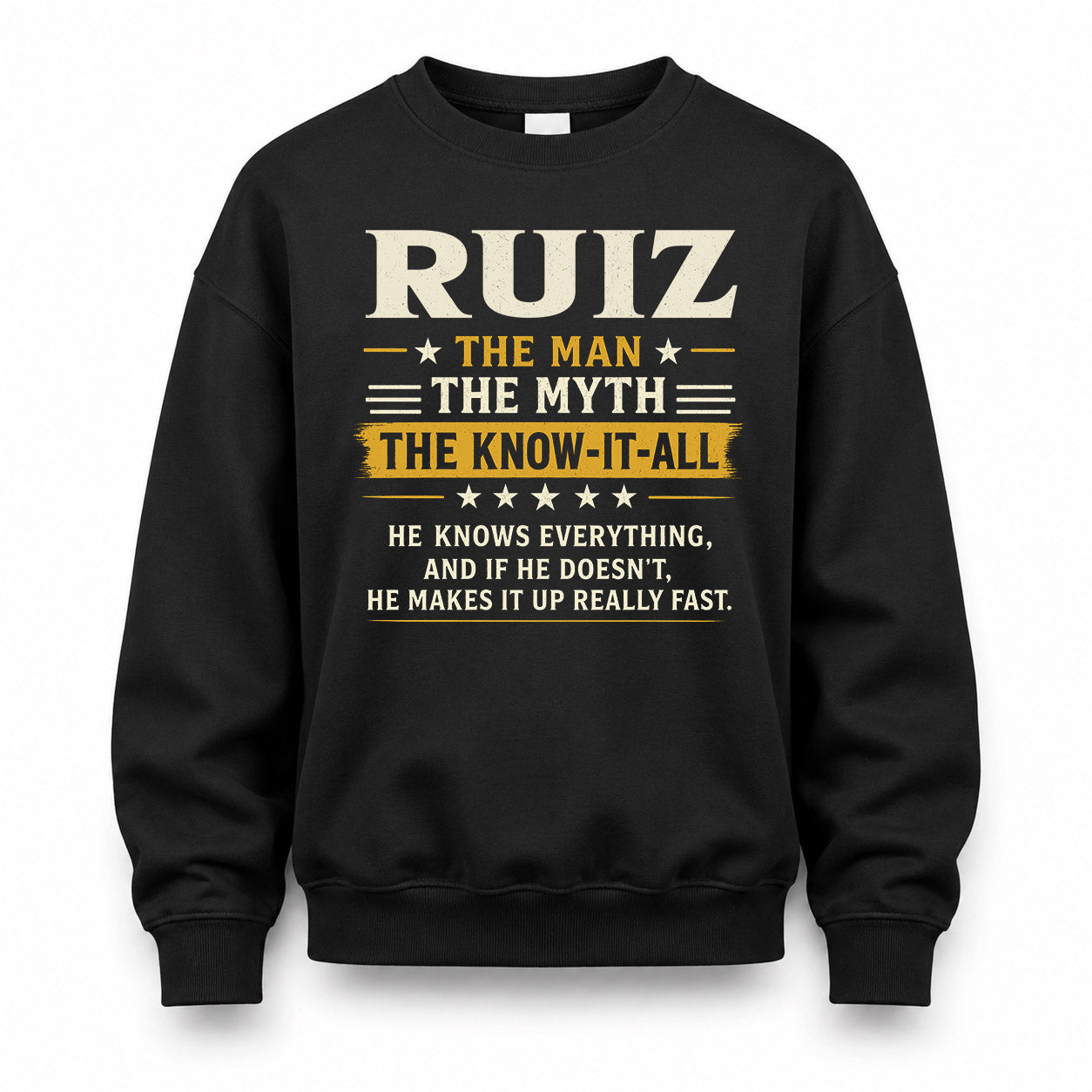 RUIZ TM90-K04-125 - NAME Legendary Know-It-All Personalized Funny Shirt