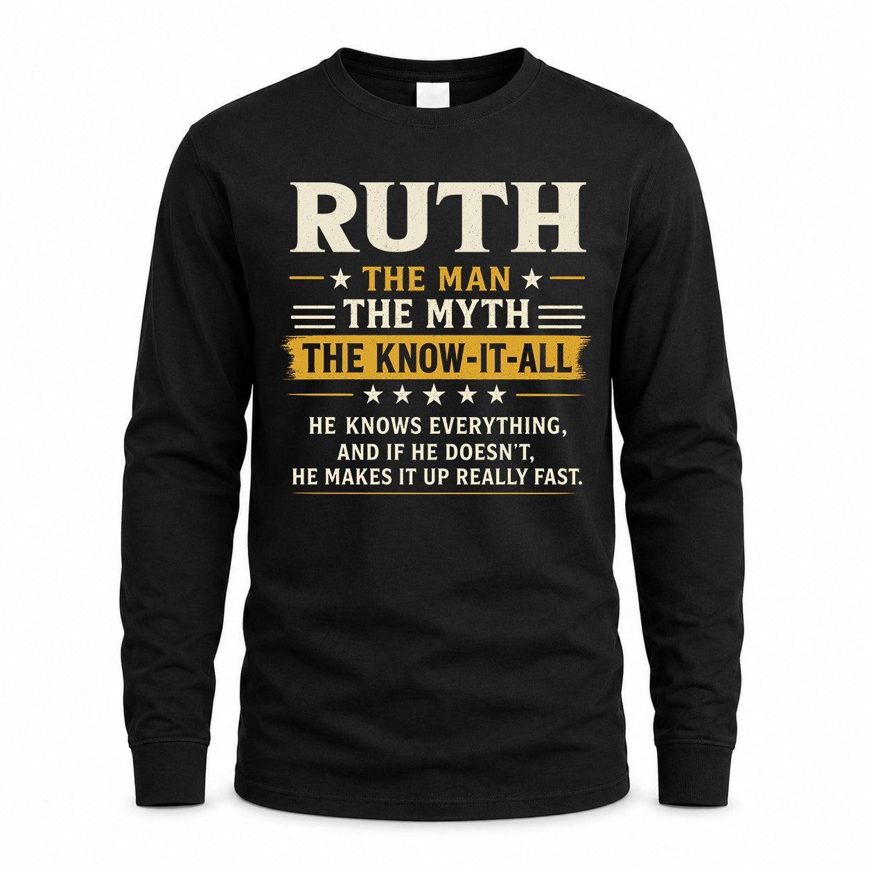 RUTH TM90-K04-125 - NAME Legendary Know-It-All Personalized Funny Shirt