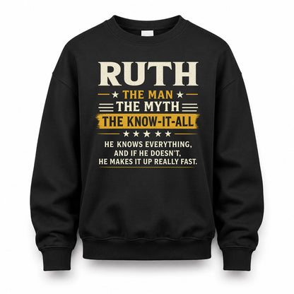 RUTH TM90-K04-125 - NAME Legendary Know-It-All Personalized Funny Shirt