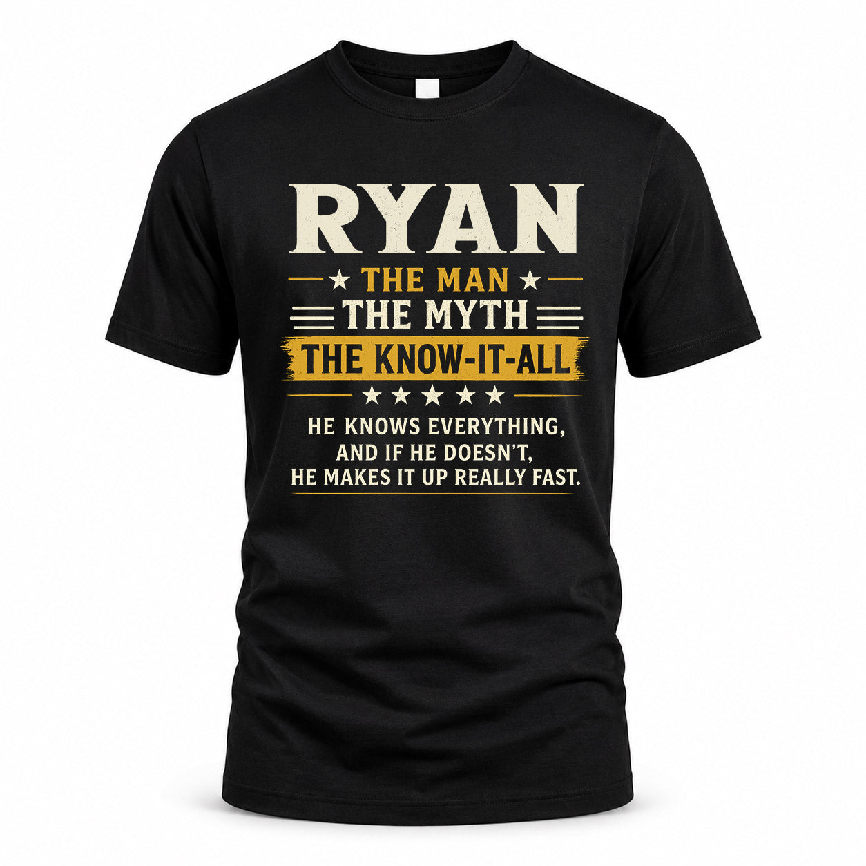 RYAN TM90-K04-125 - NAME Legendary Know-It-All Personalized Funny Shirt