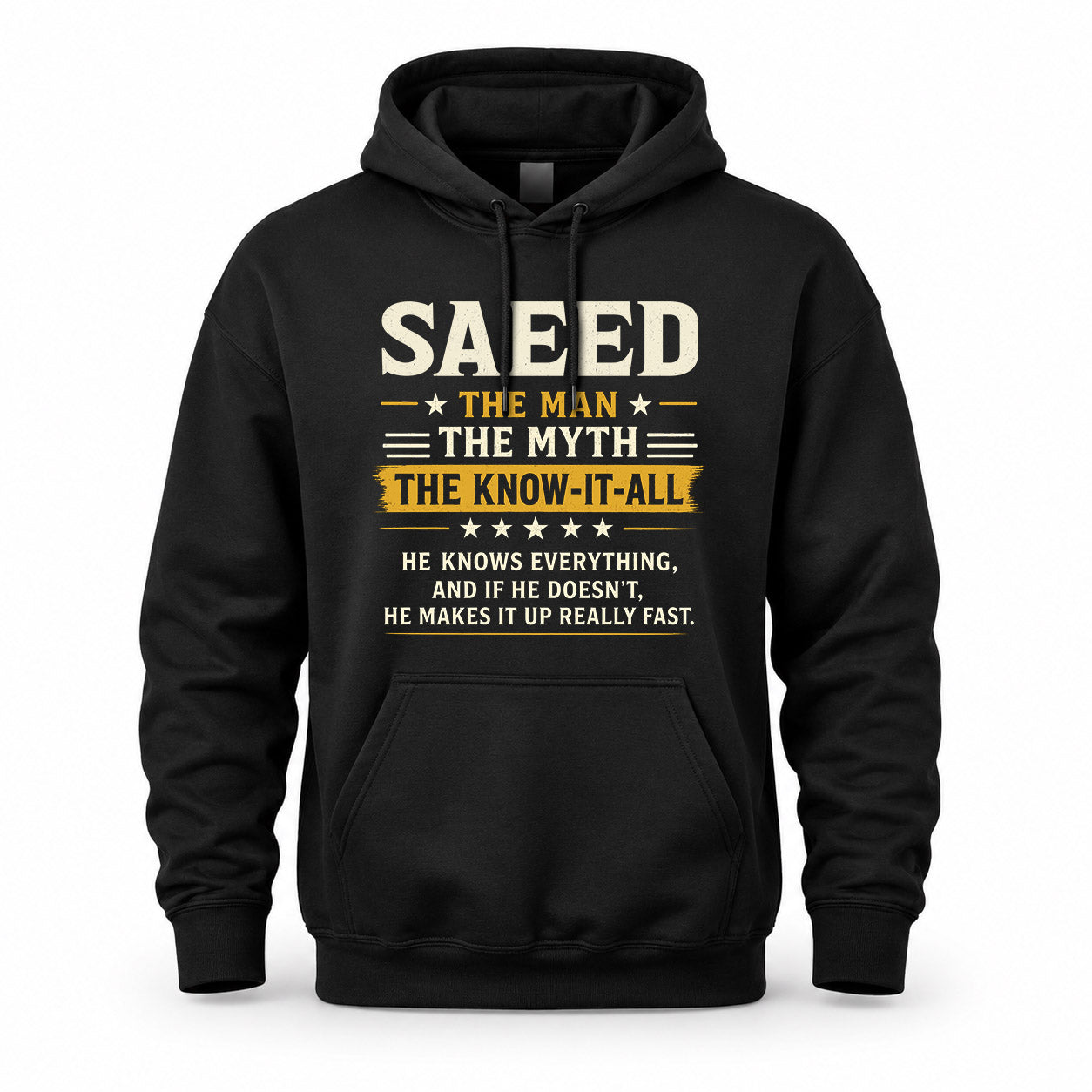 SAEED TM90-K04-125 - NAME Legendary Know-It-All Personalized Funny Shirt