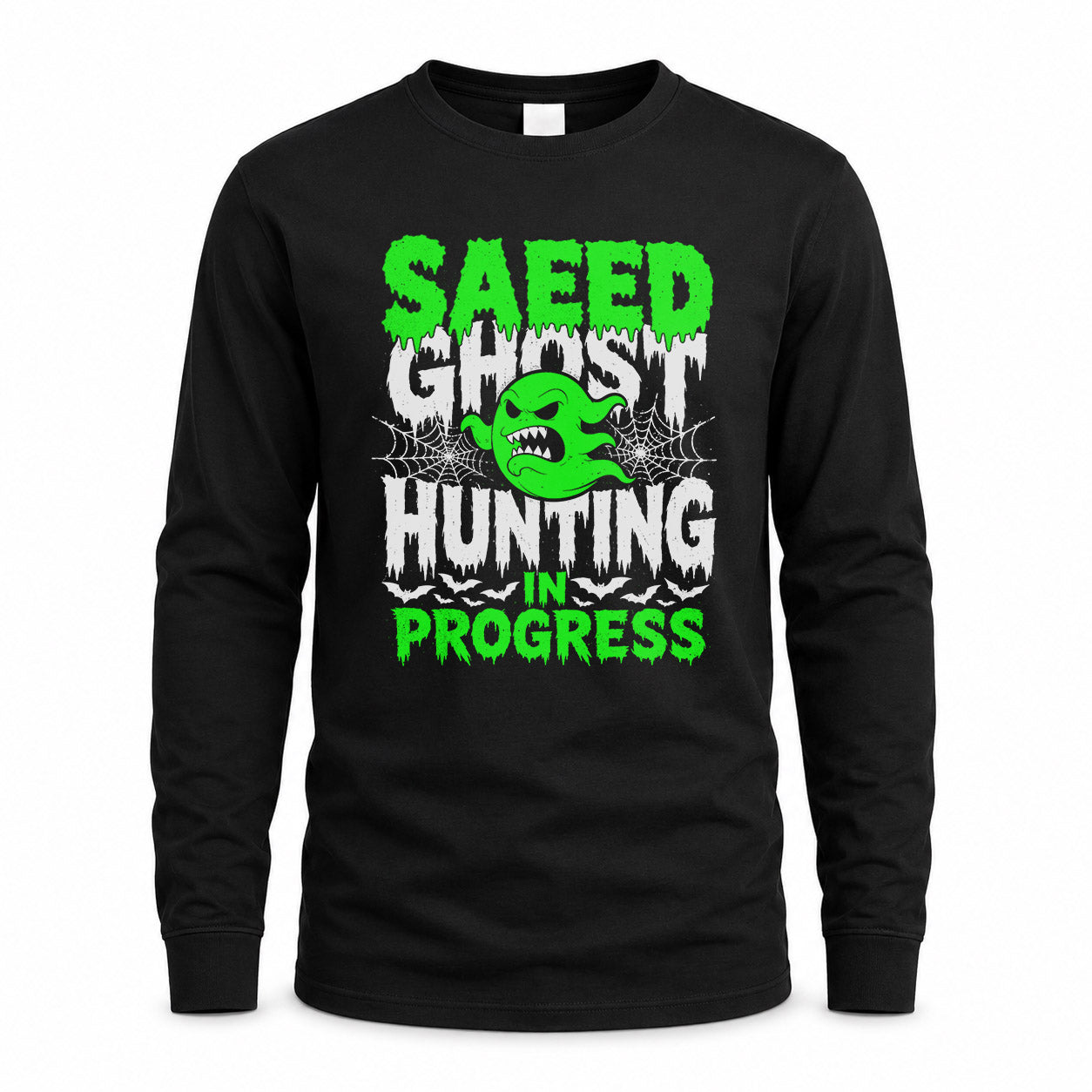 SAEED HW22-K06-109 - NAME Ghost Hunting In Progress Personalized Halloween Shirt
