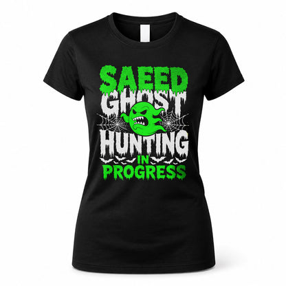 SAEED HW22-K06-109 - NAME Ghost Hunting In Progress Personalized Halloween Shirt
