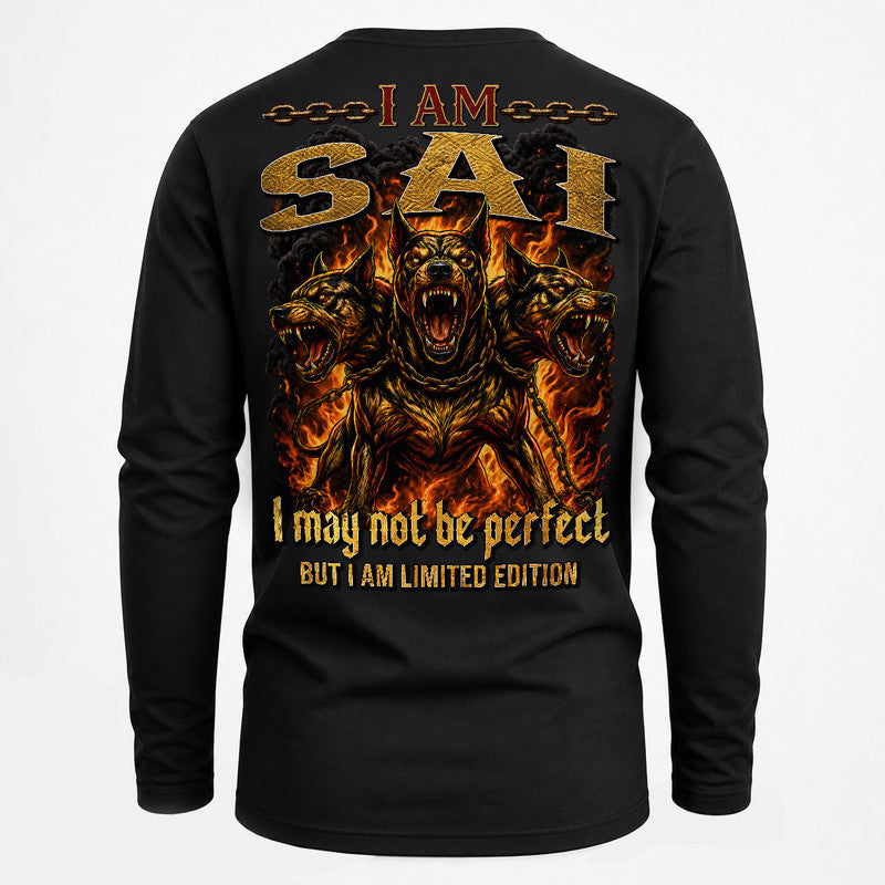 SAI MP88-F2-168–Personalized Bold Quote Apparel “I Am NAME I May Not Be Perfect But I Am Limited Edition