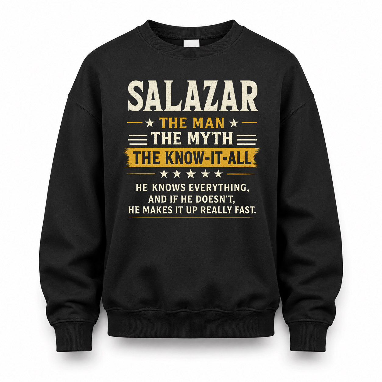 SALAZAR TM90-K04-125 - NAME Legendary Know-It-All Personalized Funny Shirt
