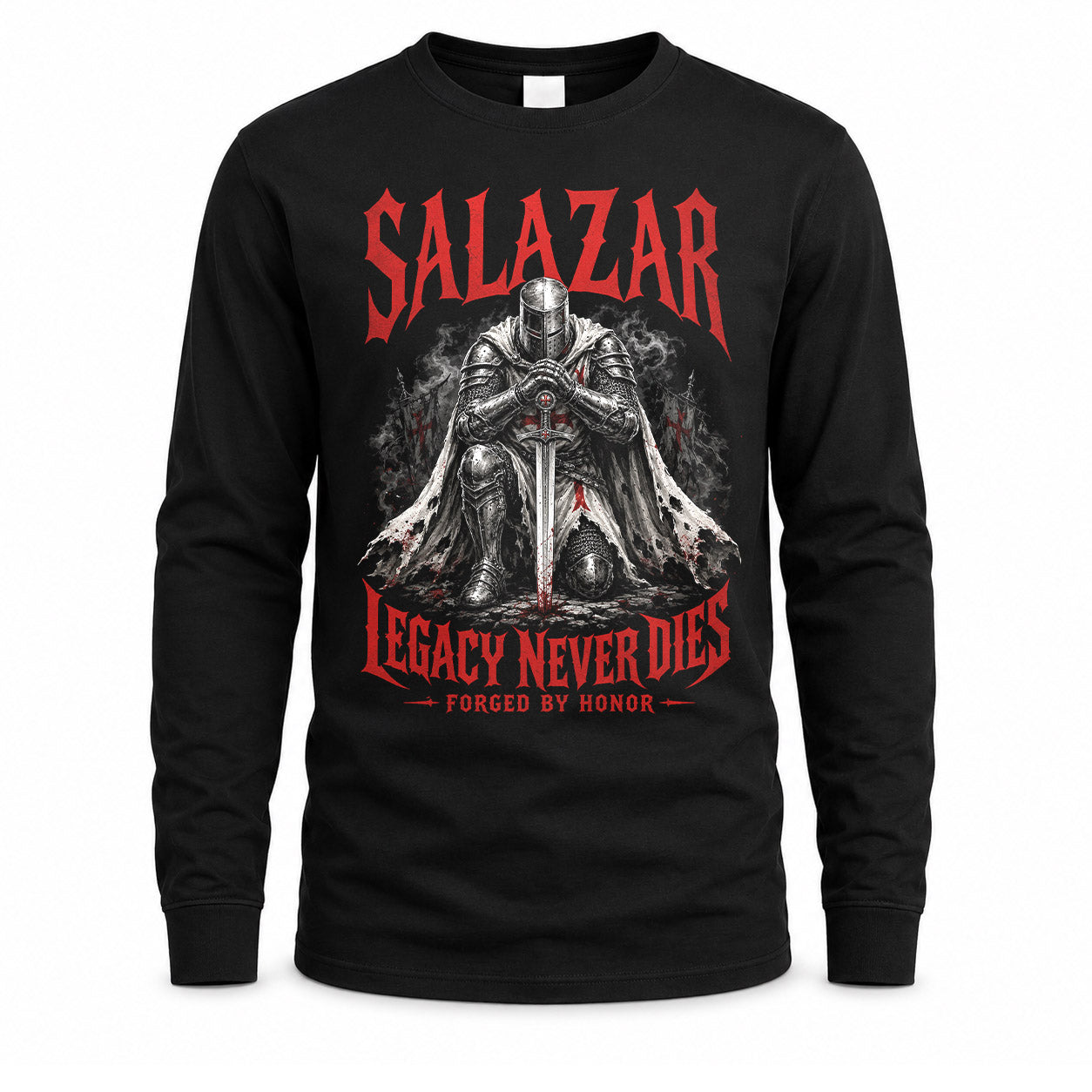 SALAZAR HS90-K04-109 - NAME Legacy Never Dies Forged By Honor Personalized Knight