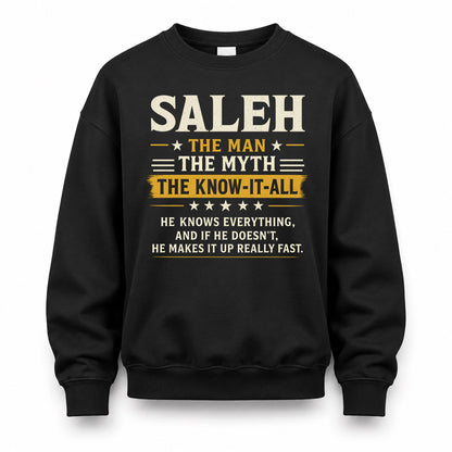 SALEH TM90-K04-125 - NAME Legendary Know-It-All Personalized Funny Shirt
