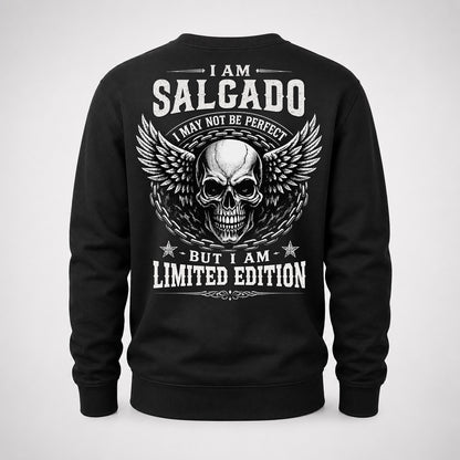SALGADO P01-K24-229 – Personalized Skull Graphic Apparel “I Am NAME I May Not Be Perfect But I Am Limited Edition”