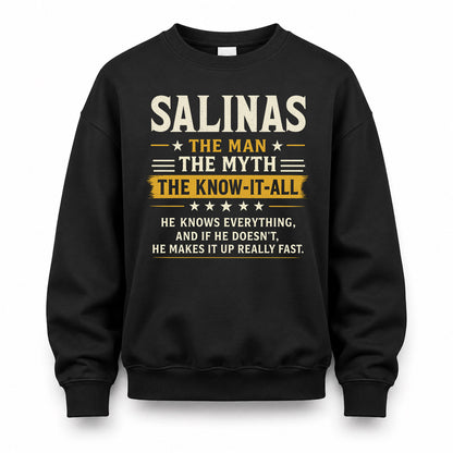 SALINAS TM90-K04-125 - NAME Legendary Know-It-All Personalized Funny Shirt