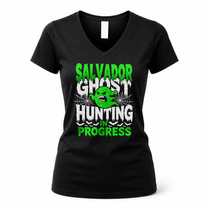 SALVADOR HW22-K06-109 - NAME Ghost Hunting In Progress Personalized Halloween Shirt
