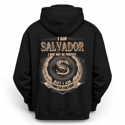 SALVADOR PH55-T25-Personalized Name Quote Apparel “I Am NAME May Not Be Perfect But I Am Limited Edition”
