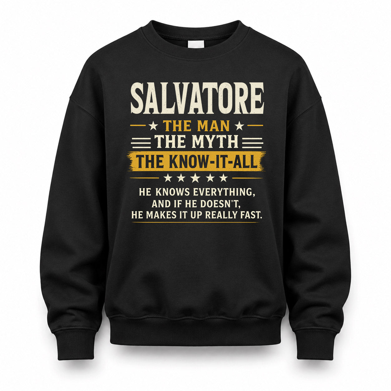 SALVATORE TM90-K04-125 - NAME Legendary Know-It-All Personalized Funny Shirt