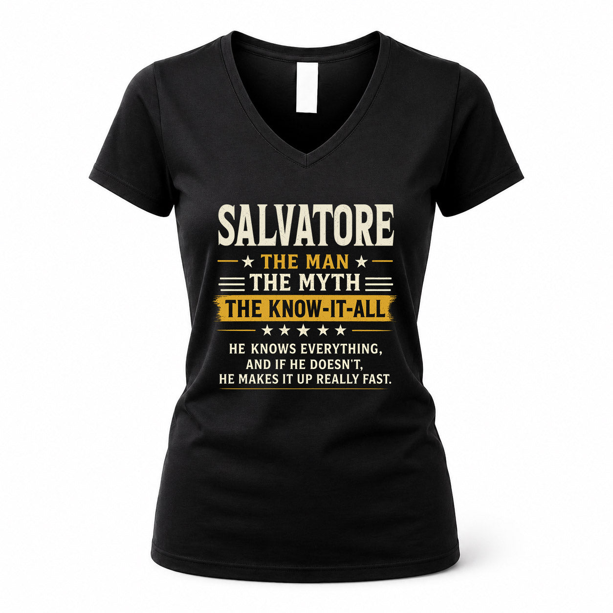 SALVATORE TM90-K04-125 - NAME Legendary Know-It-All Personalized Funny Shirt