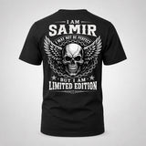 SAMIR P01-K24-229 – Personalized Skull Graphic Apparel “I Am NAME I May Not Be Perfect But I Am Limited Edition”