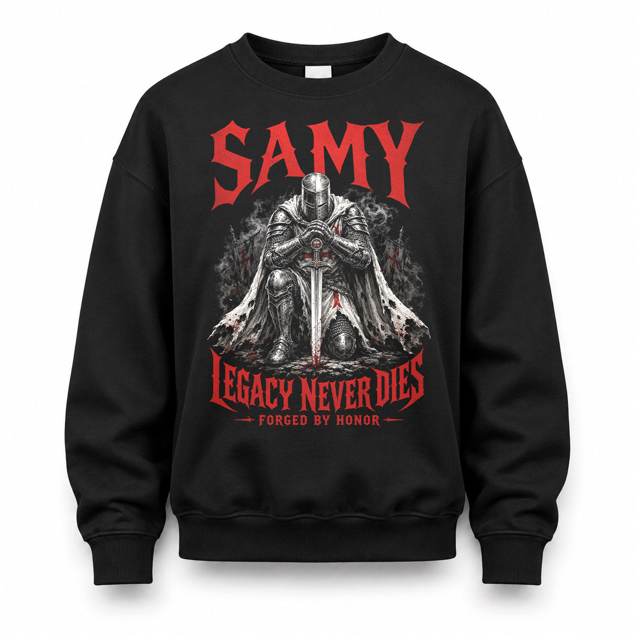 SAMY HS90-K04-109 - NAME Legacy Never Dies Forged By Honor Personalized Knight