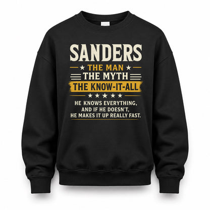 SANDERS TM90-K04-125 - NAME Legendary Know-It-All Personalized Funny Shirt