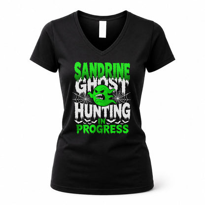 SANDRINE HW22-K06-109 - NAME Ghost Hunting In Progress Personalized Halloween Shirt