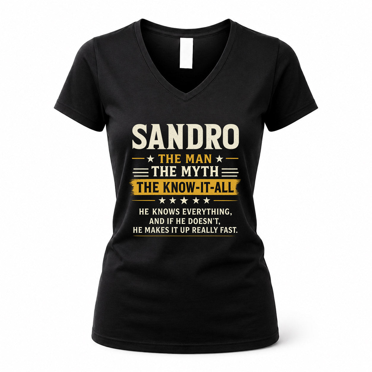 SANDRO TM90-K04-125 - NAME Legendary Know-It-All Personalized Funny Shirt