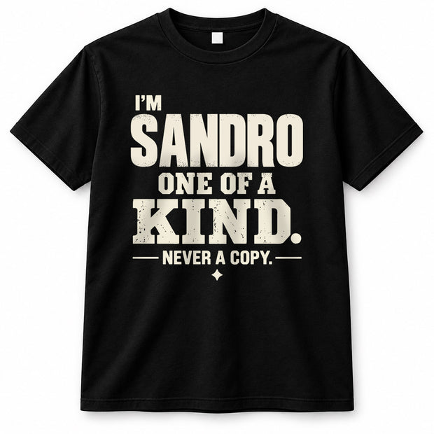 SANDRO P6-K4-228 Personalized Funny Quote Apparel “I’m NAME – One of a Kind, Never a Copy”