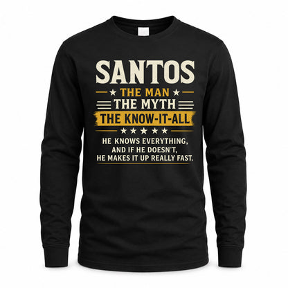 SANTOS TM90-K04-125 - NAME Legendary Know-It-All Personalized Funny Shirt