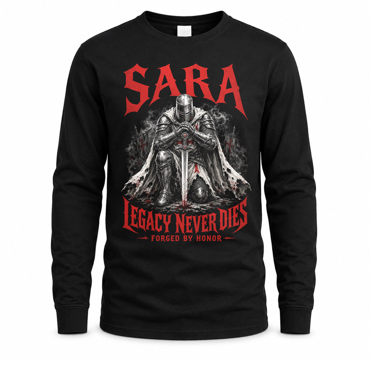 SARA HS90-K04-109 - NAME Legacy Never Dies Forged By Honor Personalized Knight