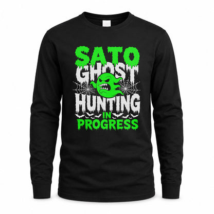 SATO HW22-K06-109 - NAME Ghost Hunting In Progress Personalized Halloween Shirt