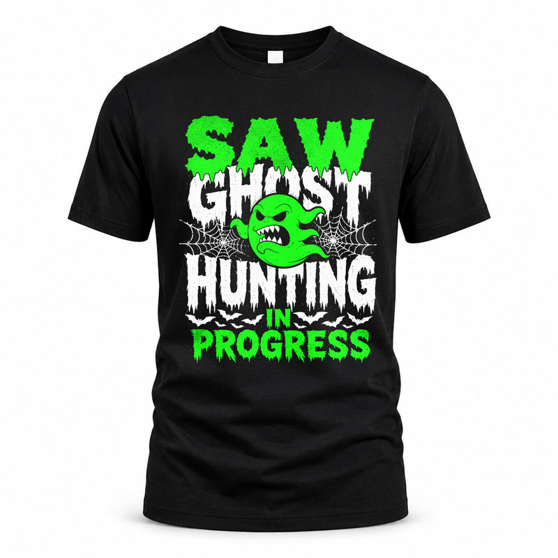 SAW HW22-K06-109 - NAME Ghost Hunting In Progress Personalized Halloween Shirt