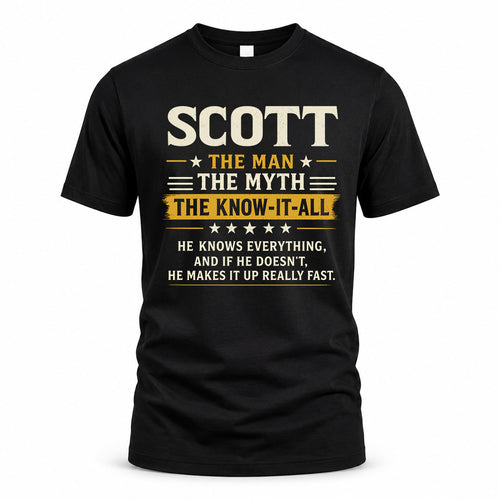 SCOTT TM90-K04-125 - NAME Legendary Know-It-All Personalized Funny Shirt