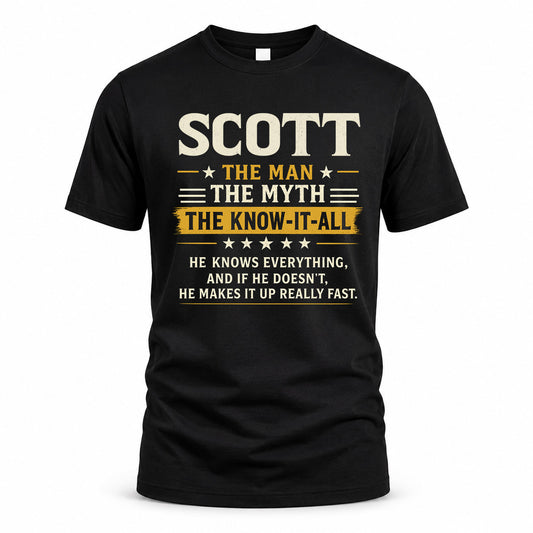 SCOTT TM90-K04-125 - NAME Legendary Know-It-All Personalized Funny Shirt