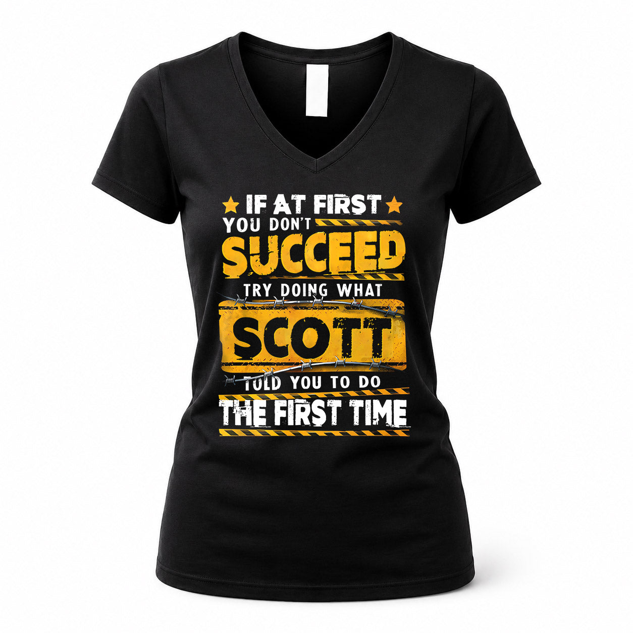 SCOTT TP22-K11-109 - Personalized Funny Quote Apparel “If At First You Don’t Succeed, Try Doing What WANG Told You To Do The First Time”
